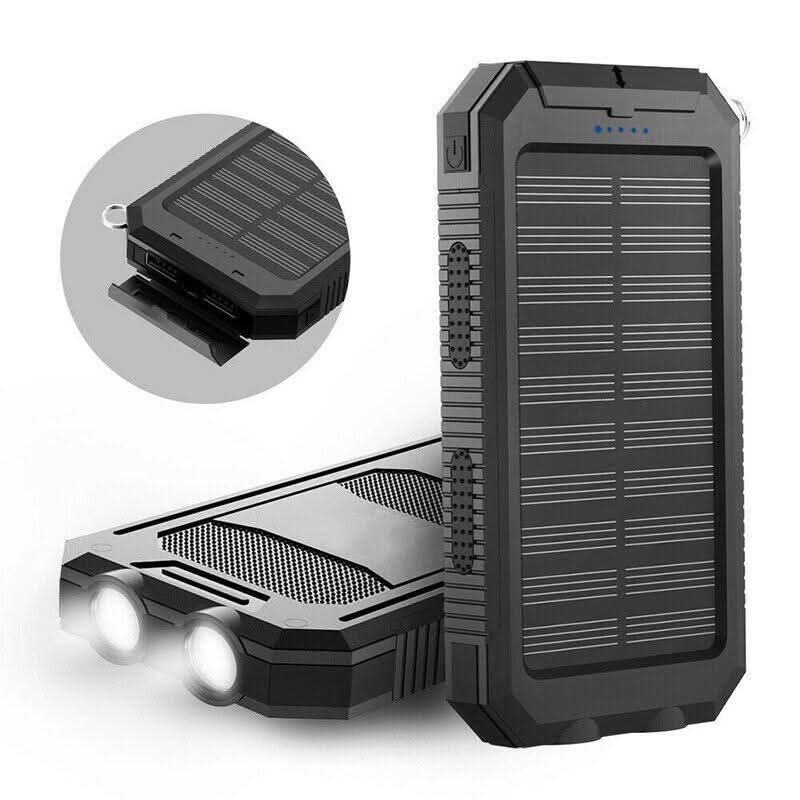 Waterproof Solar Power Bank with LED Flashlight