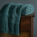 Boho Knit Blanket Throw Tassel Plaid Travel Throw Large Blankets For Sofa Bed