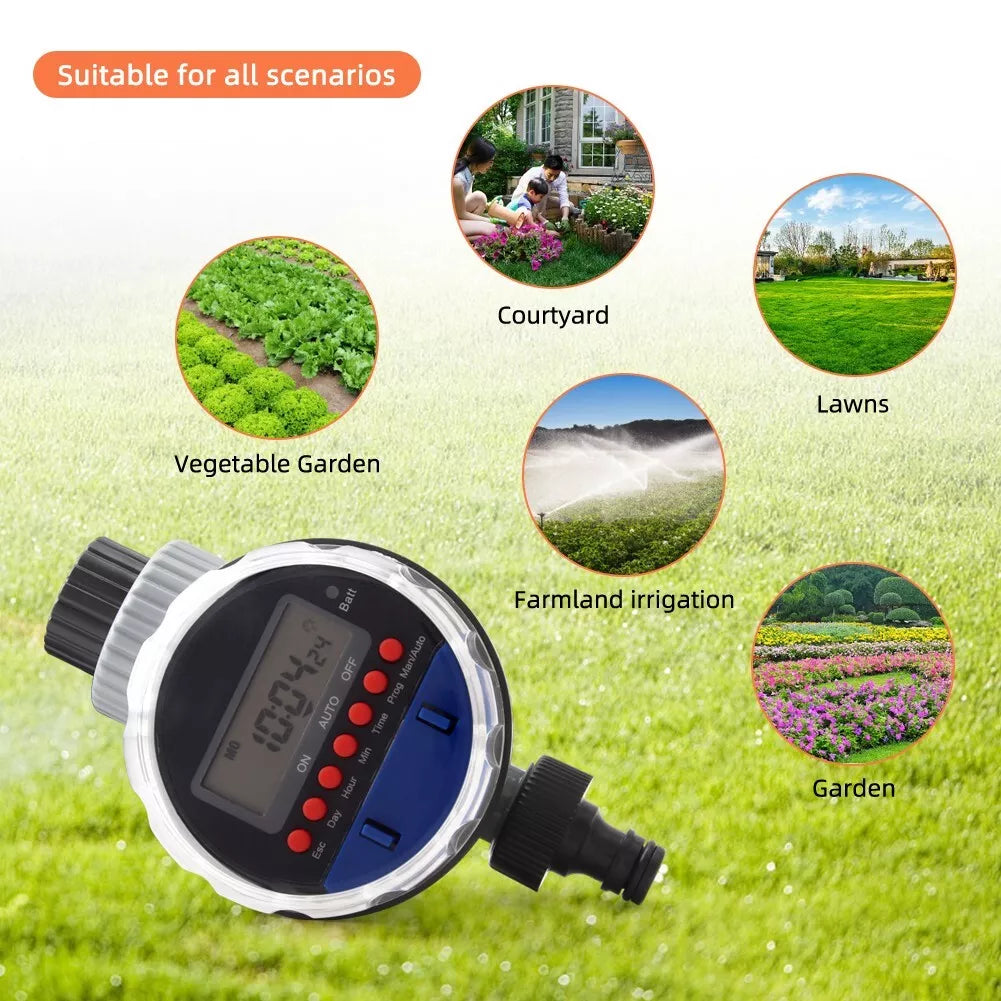 Digital irrigation clock with LCD display – Automatic garden irrigation for plants