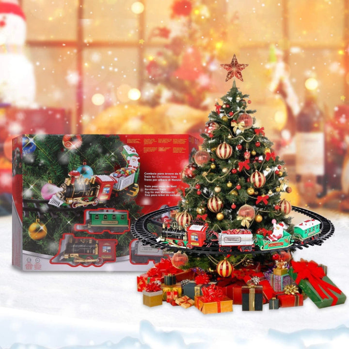 KerstExpress Tree Train – Riding Christmas Train with Light, Sound and Tree Holder