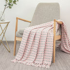 Boho Knit Blanket Throw Tassel Plaid Travel Throw Large Blankets For Sofa Bed