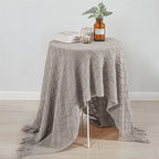 Boho Knit Blanket Throw Tassel Plaid Travel Throw Large Blankets For Sofa Bed