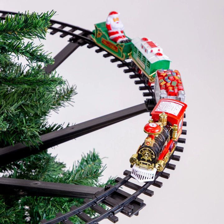 KerstExpress Tree Train – Riding Christmas Train with Light, Sound and Tree Holder
