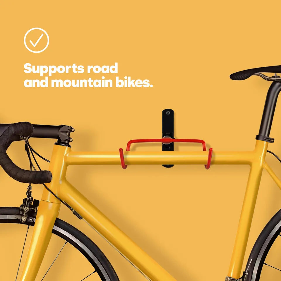 Folding Bike Wall Hook – Space-Saving Bike Hook with Protective Hooks