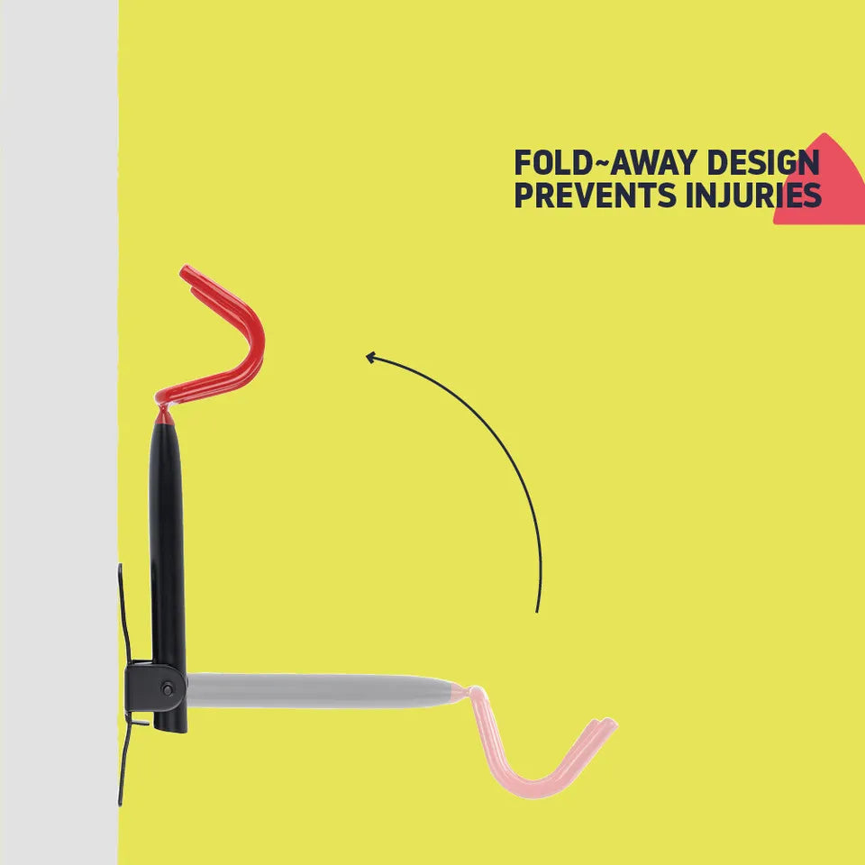 Folding Bike Wall Hook – Space-Saving Bike Hook with Protective Hooks
