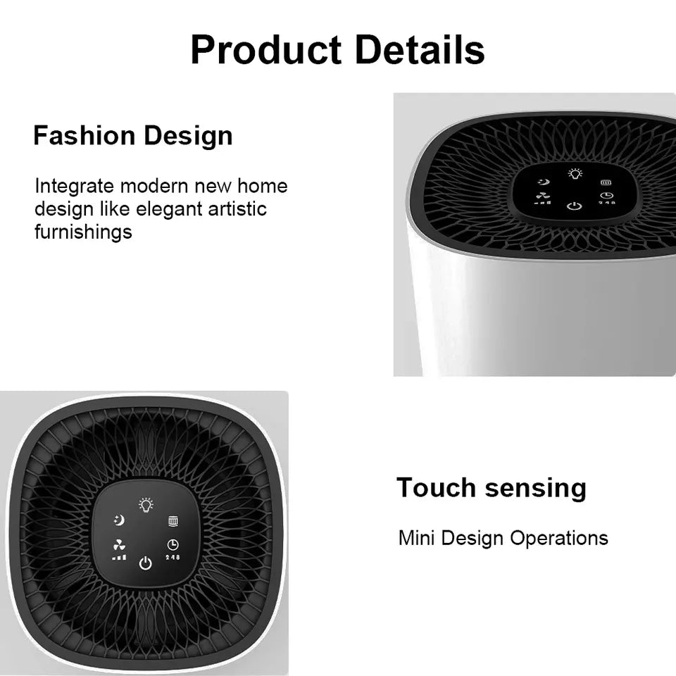 Compact Air Purifier | True HEPA Filter, Ultra-Quiet & Ideal for Small to Medium Rooms