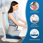 OrthoSeat Memory Foam Seat Cushion – Coccyx, Sciatica & Lower Back Pain Relief Pillow