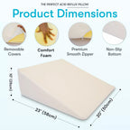 Large Triangle Wedge Pillow | Adjustable Foam for Acid Reflux, Back Pain & Post-Surgery Recovery