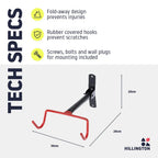 Folding Bike Wall Hook – Space-Saving Bike Hook with Protective Hooks