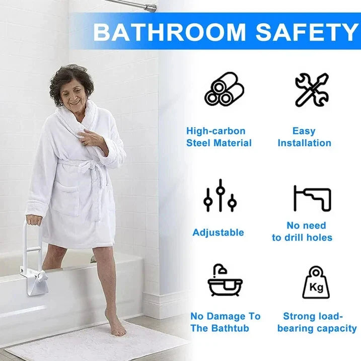 Bathtub grab bar for seniors and disabled persons