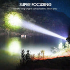 Solar LED Flashlight – Waterproof, powerful handheld spotlight with lithium battery