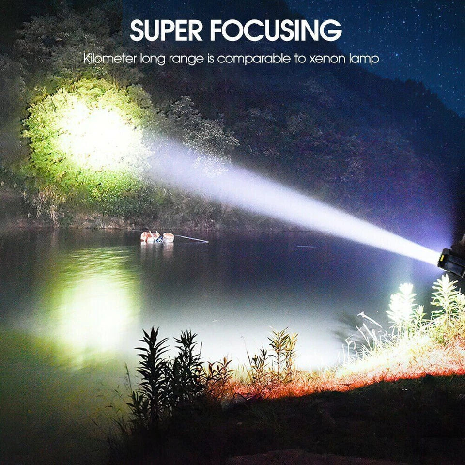 Solar LED Flashlight – Waterproof, powerful handheld spotlight with lithium battery