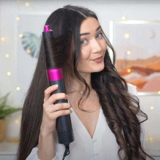 5-in-1 hair dryer with brush and curling iron