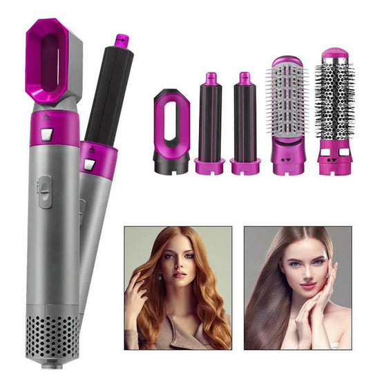 5-in-1 hair dryer with brush and curling iron