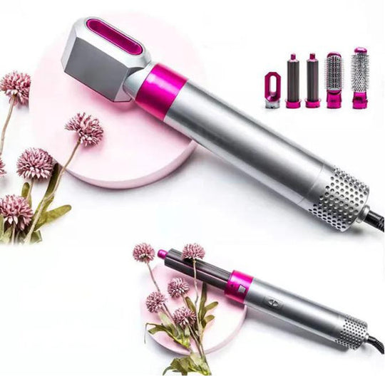 5-in-1 hair dryer with brush and curling iron