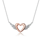 S925 Angel Wings Heart Necklace