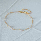 S925 Dainty Satellite Pearl Chain Bracelet