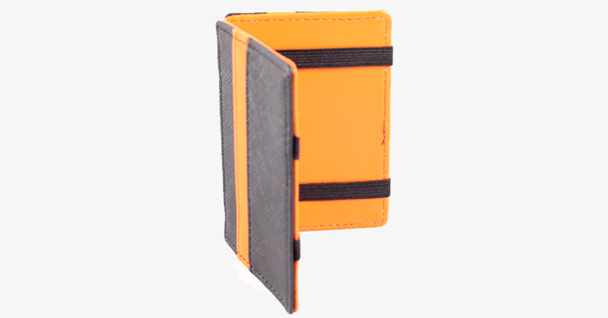 Portable Leather Card Holder - Foldable - Various Colors - Wallet Case for Money & Cards