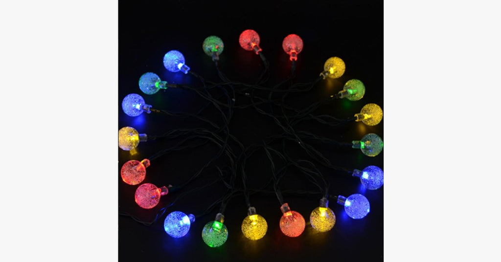 Solar-powered LED crystal ball lights - Stylishly decorate!