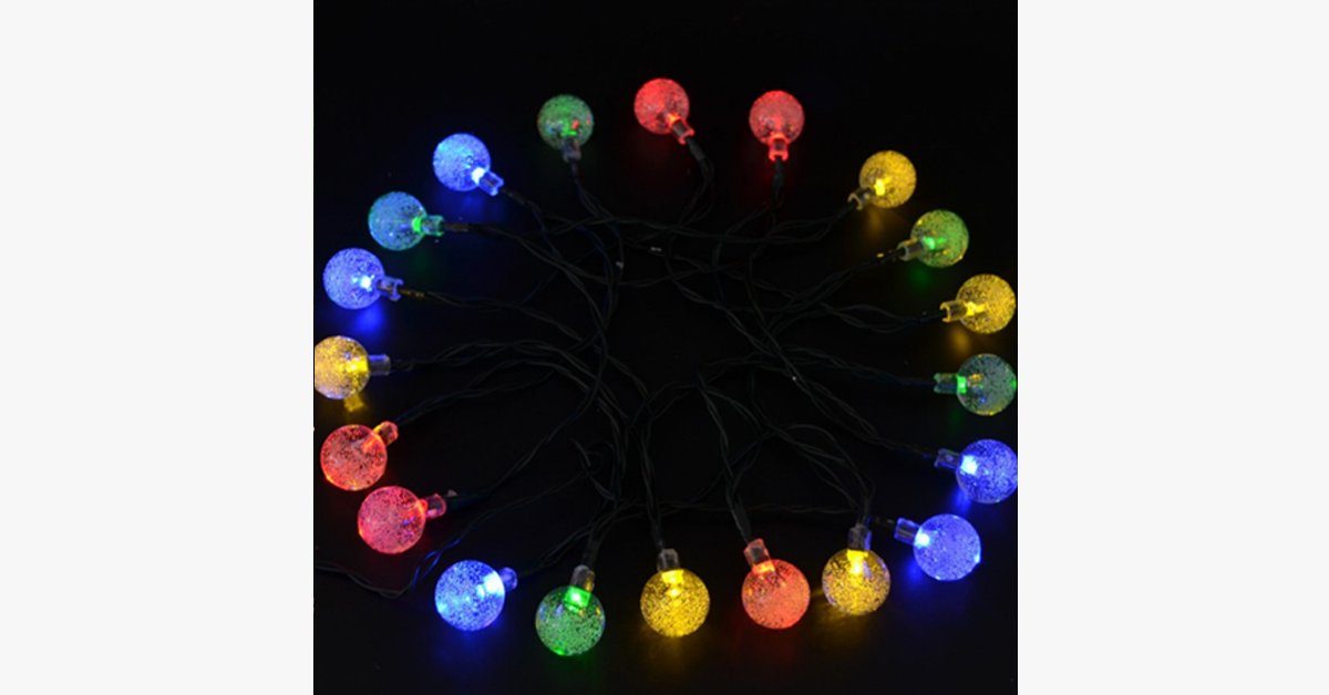 Solar-powered LED crystal ball lights - Stylishly decorate!