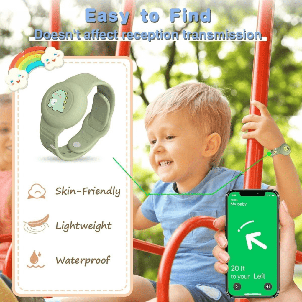 SAFESNUG – Kids’ Airtag Bracelet with Fun Dino Design