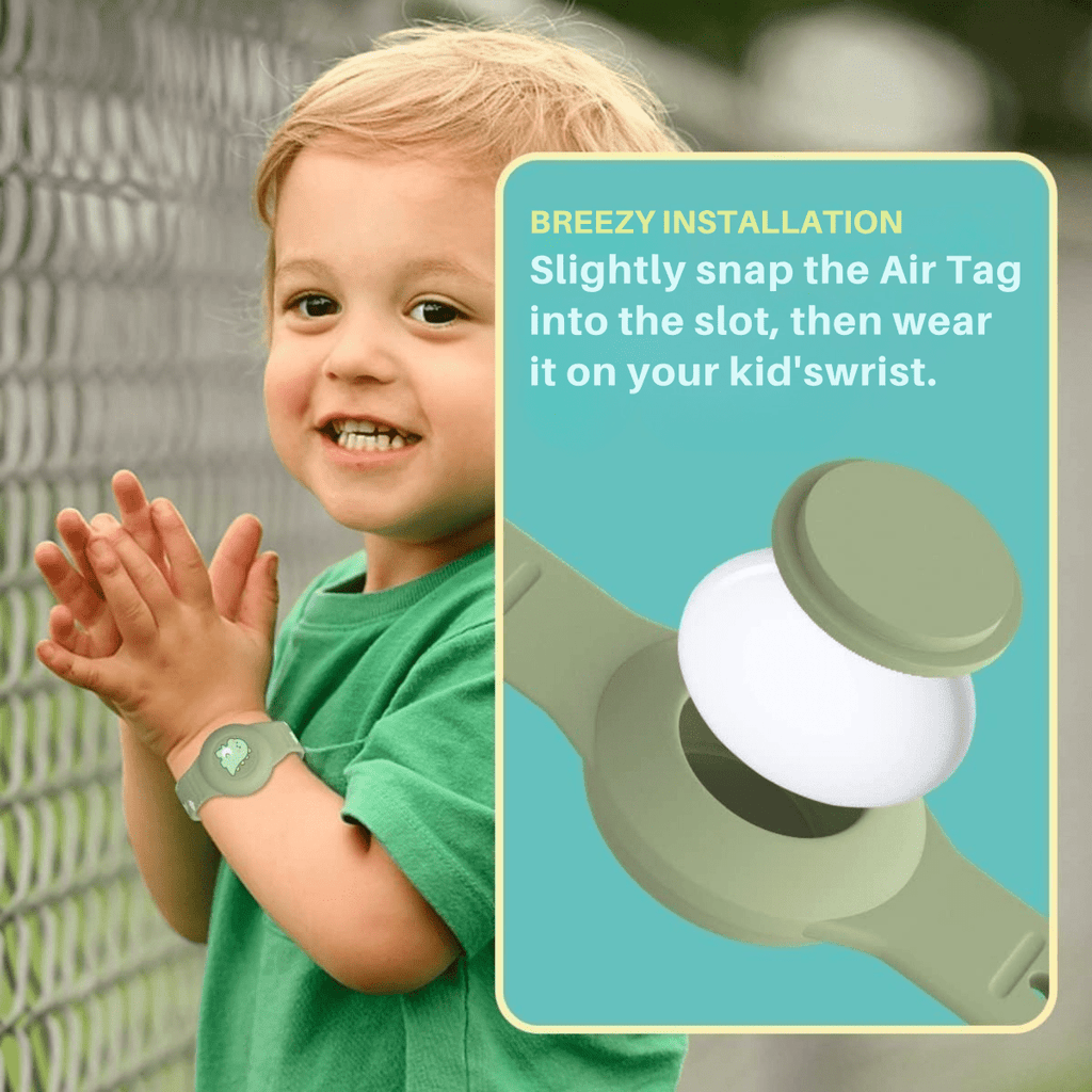 SAFESNUG – Kids’ Airtag Bracelet with Fun Dino Design