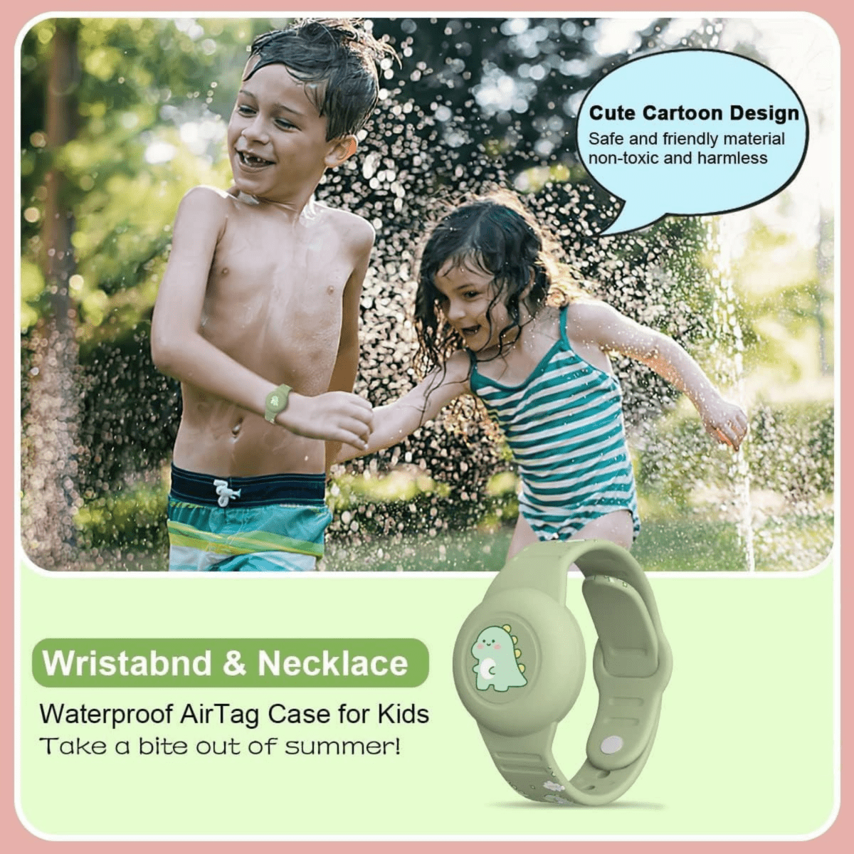 SAFESNUG – Kids’ Airtag Bracelet with Fun Dino Design