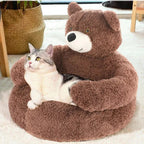 SAMIYA – Plush Cat Bed with Raised Edge for Comfort and Security