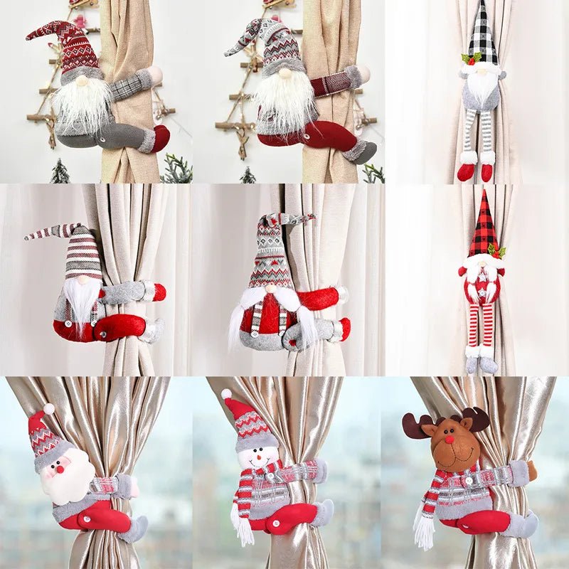 Santa & Elk Christmas Curtain Buckle – Festive Holiday Decor for a Merry Home