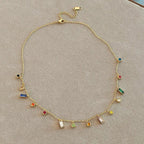 Scattered Dainty Crystals Choker Necklace
