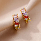 Scattered Diamonds Hoop Earrings