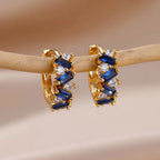 Scattered Diamonds Hoop Earrings