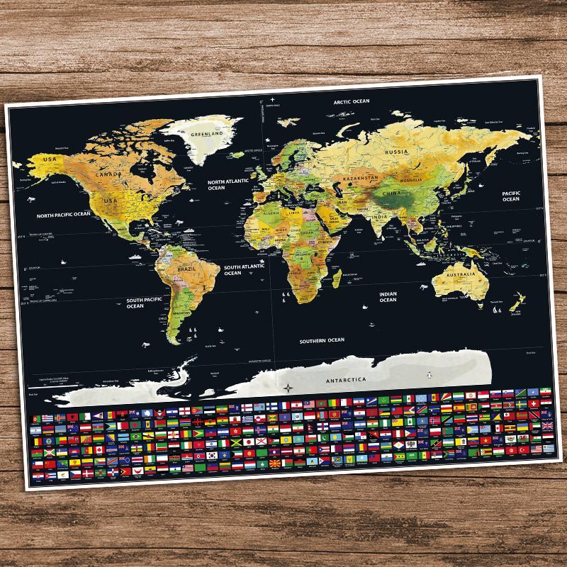 Scratch Off World Map Poster