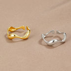 SEARISE RING – Adjustable Minimalist Silver Ring with Ocean Design