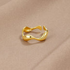 SEARISE RING – Adjustable Minimalist Silver Ring with Ocean Design