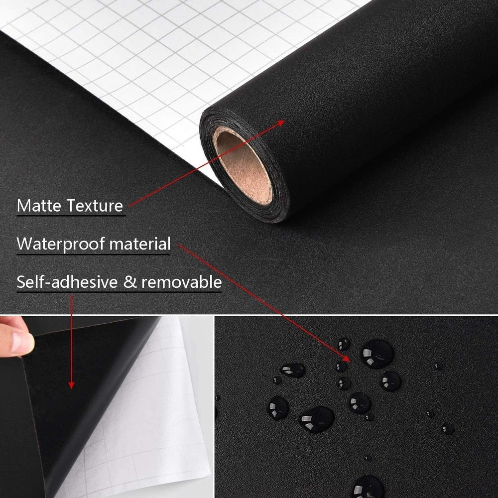 Self-adhesive Film Black Thickened Kitchen Cabinet Sticker Matt