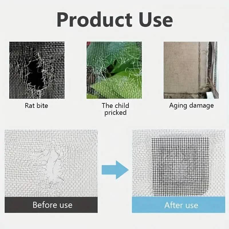 Self-adhesive window screen tape net repair patch