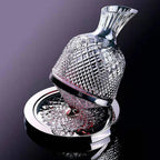 Rotating Crystal Decanter at a High Level