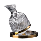 Rotating Crystal Decanter at a High Level