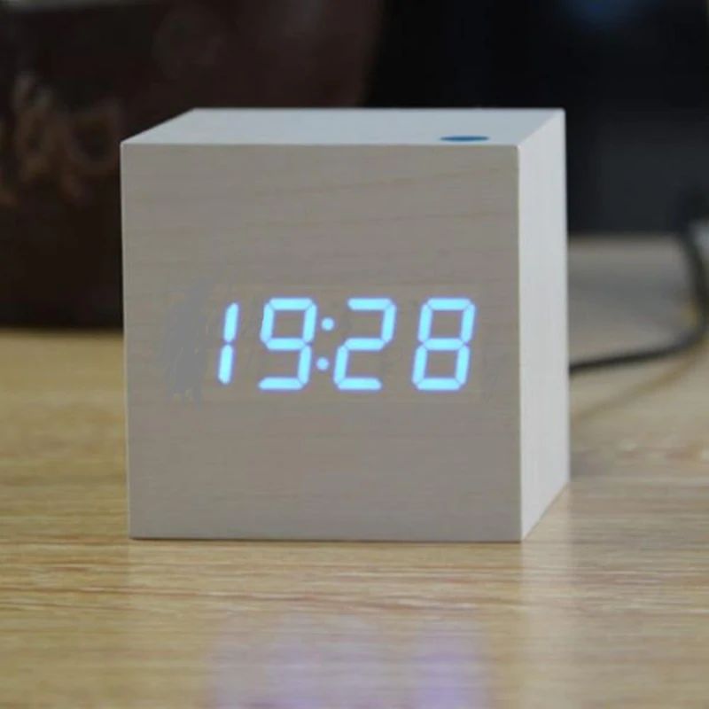 Cube Digital Table Clock Modern Interior Decor