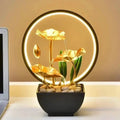 TranquiliGlow - Illuminated Lotus Water Fountain Table Decoration