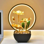 TranquiliGlow - Illuminated Lotus Water Fountain Table Decoration