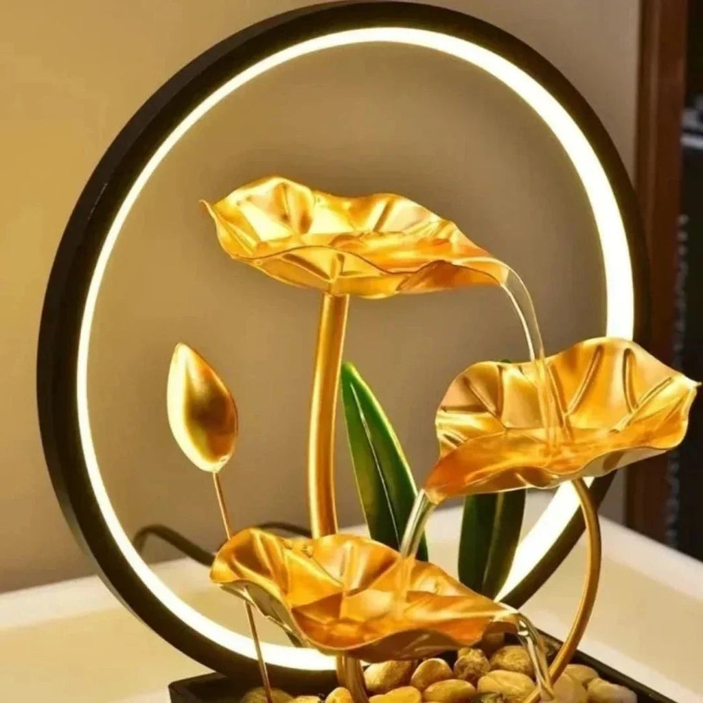 TranquiliGlow - Illuminated Lotus Water Fountain Table Decoration