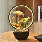 TranquiliGlow - Illuminated Lotus Water Fountain Table Decoration