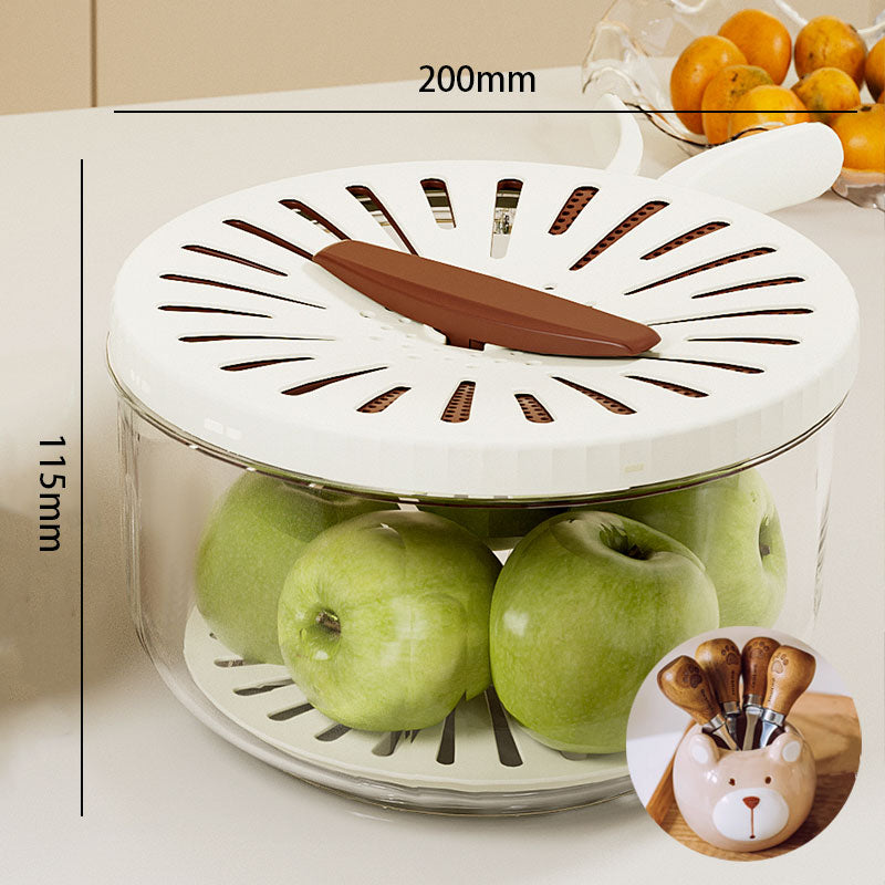 Foldable Quick-Drain Basket with Rotating Lid