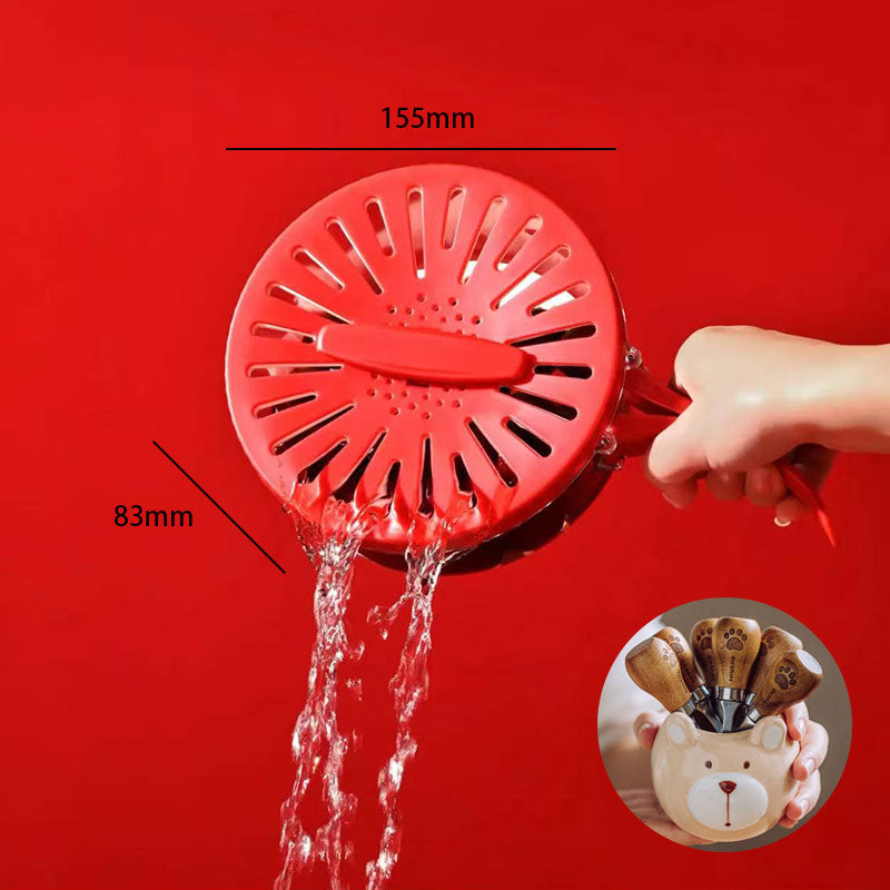 Foldable Quick-Drain Basket with Rotating Lid