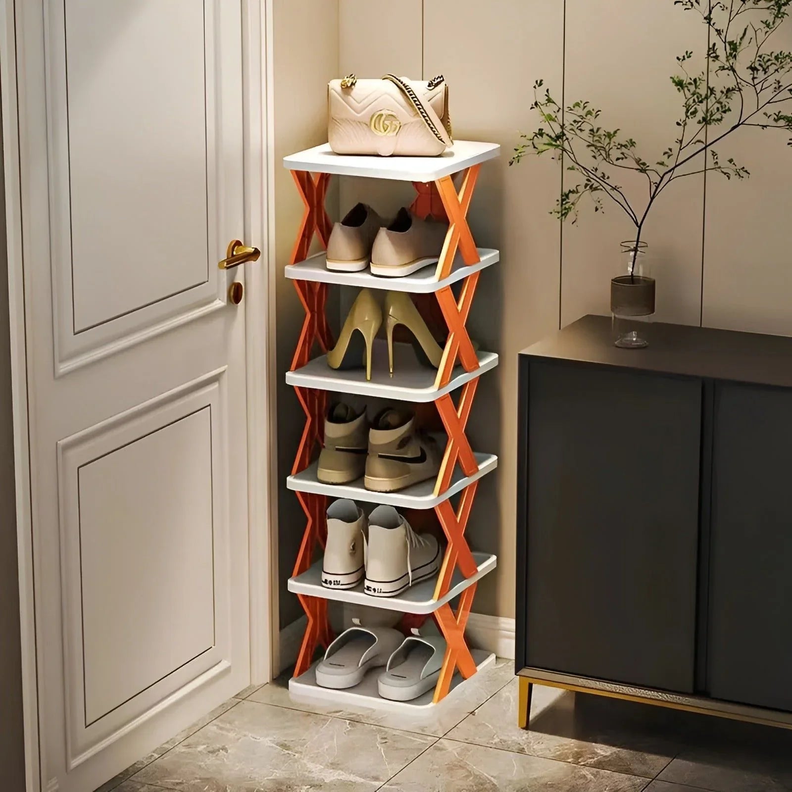 Multifunctional and Foldable Shoe Rack for Space-Saving Storage