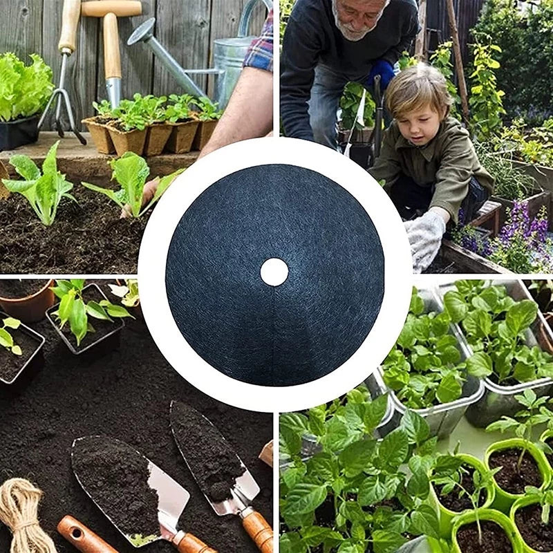 Weed fleece tree disk – Breathable root protection mat for garden and plants