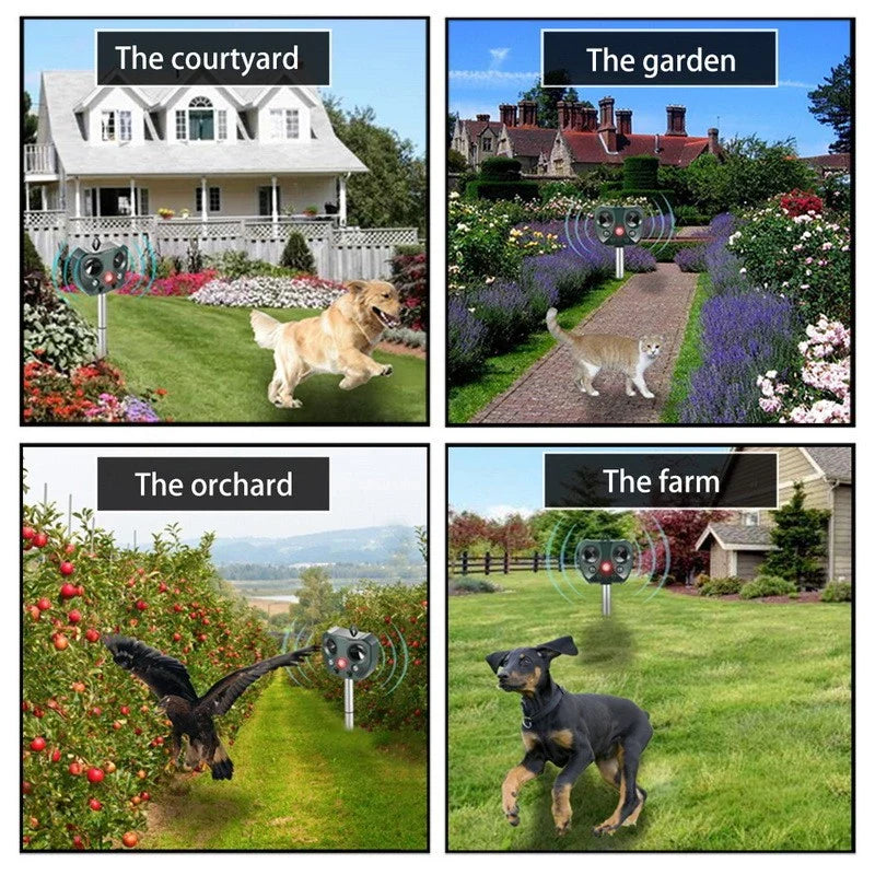 Effective Pest Repeller – Solar Ultrasonic Animal Deterrent for Garden