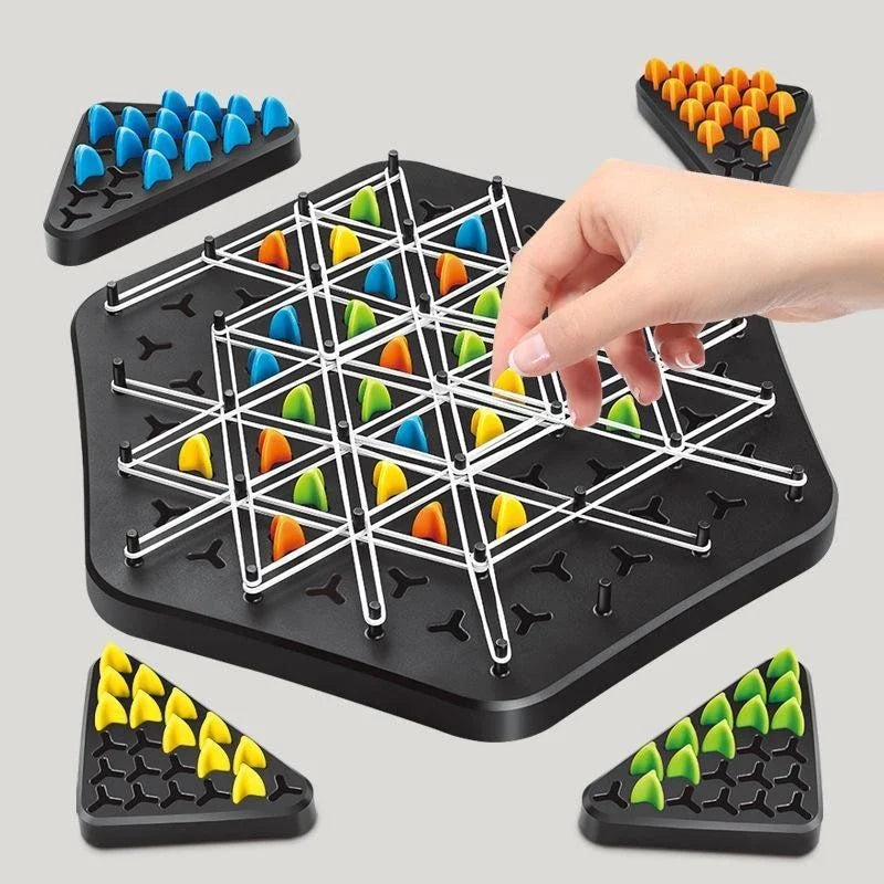 Rubber band chess thinking game